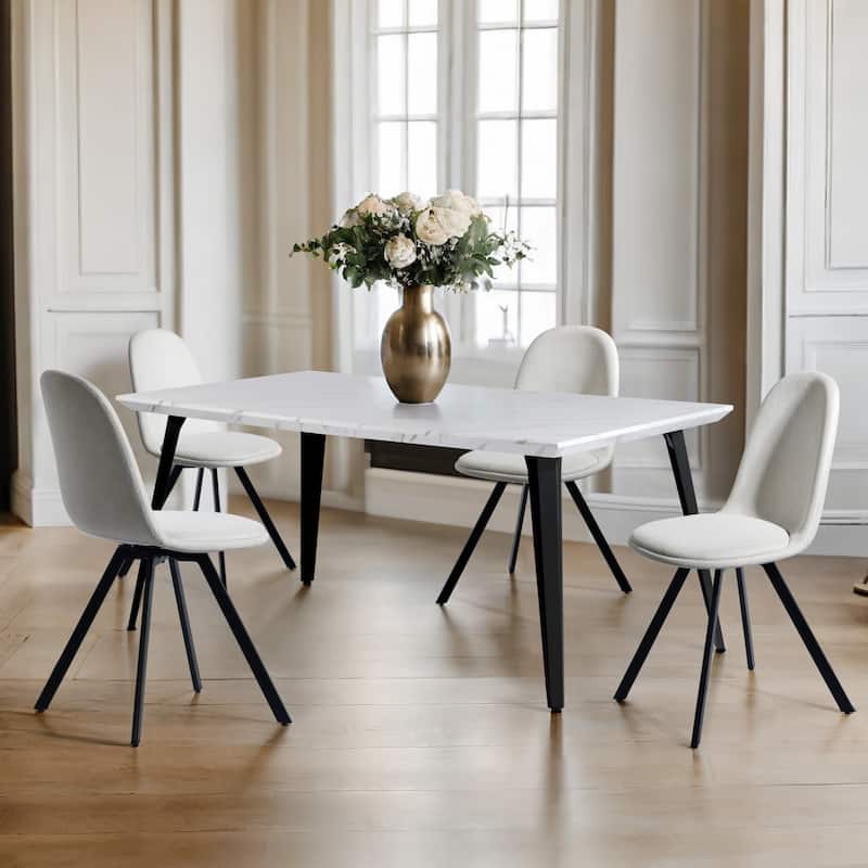 Homylin 63-Inch Rectangular Dining Table with Metal Legs, Modern Kitchen & Dining Room Table