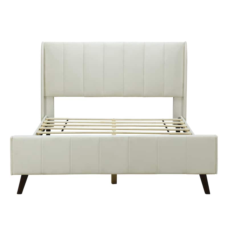 Upholstered Platform Bed Frame with Tufted Headboard, Multi-Functional Footboard, Storage Space Underneath, Twin/Full/Queen