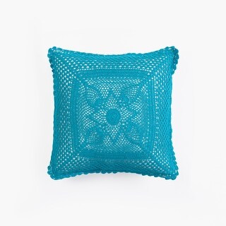 Turquoise Crochet Pillow