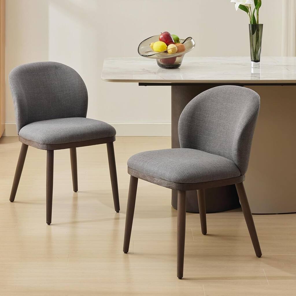 Modern Upholstered Kitchen Dining Chairs with Ergonomic Back Support