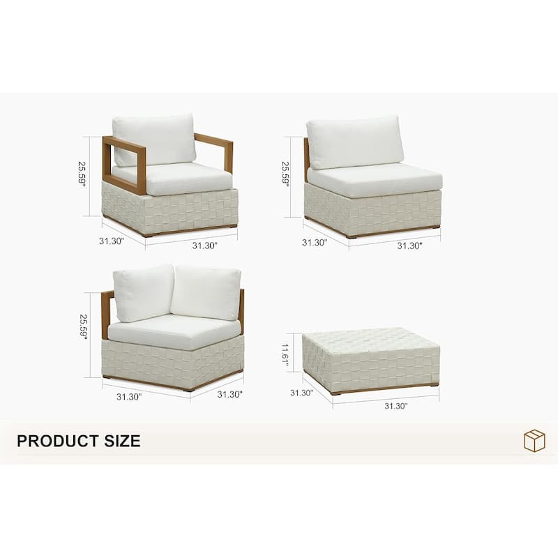 PURPLE LEAF GLFSF White sofa Outdoor Couch for Yard Porch Deck Patio Conversation Sets