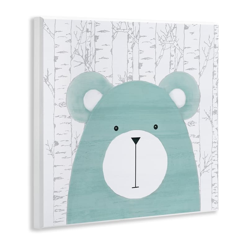 Stupell Whimsical Bear on Birch Wall Plaque Art Design By Kim Allen