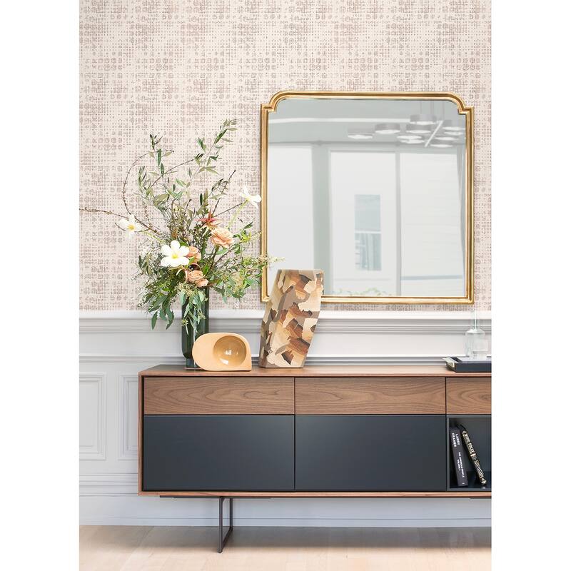 A-Street Prints Feliz Silver Beaded Ogee Wallpaper