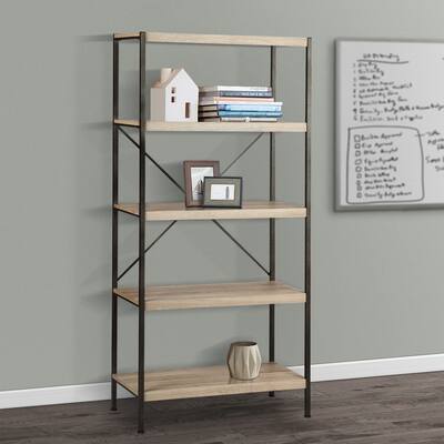 4-Tier Bookcase, Sleek Light Oak Bookcase - Contemporary Wood Shelves for Versatile Storage and Display