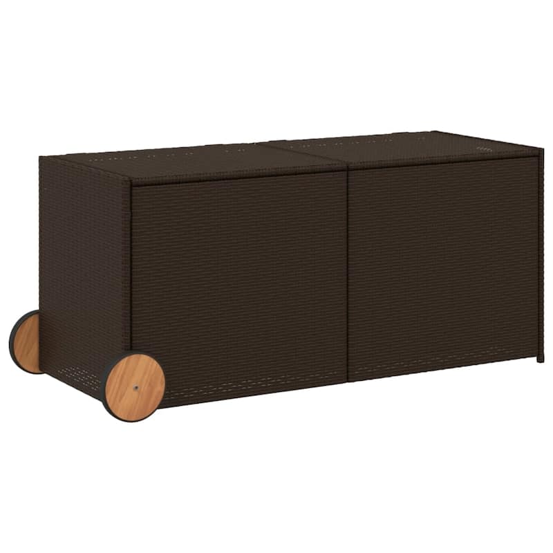 vidaXL Patio Storage Box Poly Rattan 70.9"x35.4"x27.6" Gray