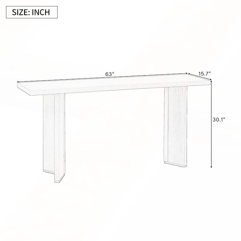 Stylish Console Table with Pine Veneer and Geometric Legs