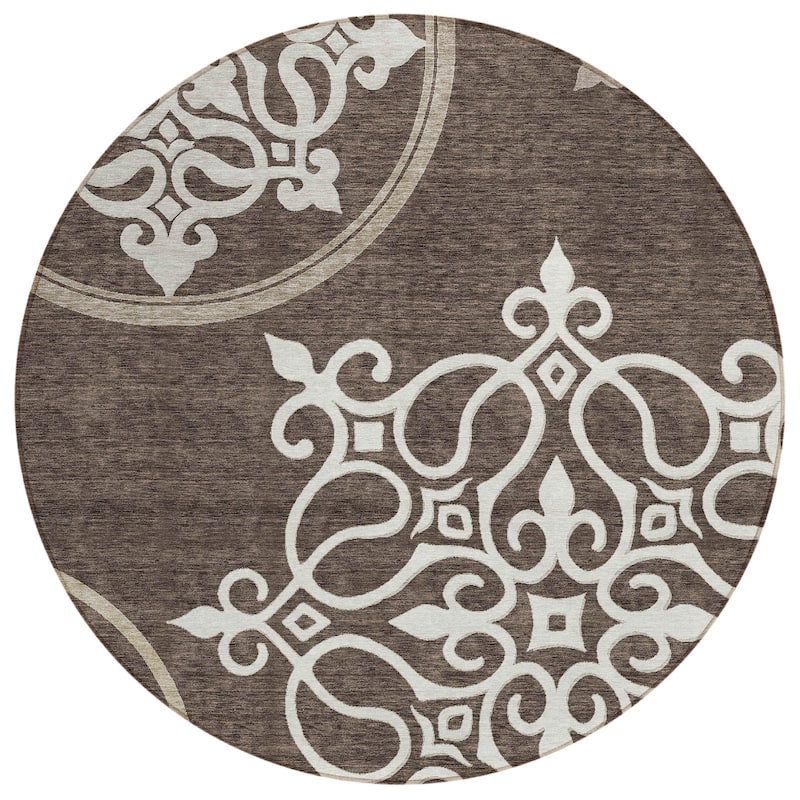 Machine Washable Indoor/ Outdoor Chantille Bold Medallion Rug