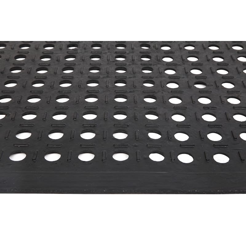 58" Bar Kitchen Industrial Rubber Multi-functional Anti-fatigue Drainage Nonslip Hexagonal Mat - N/A