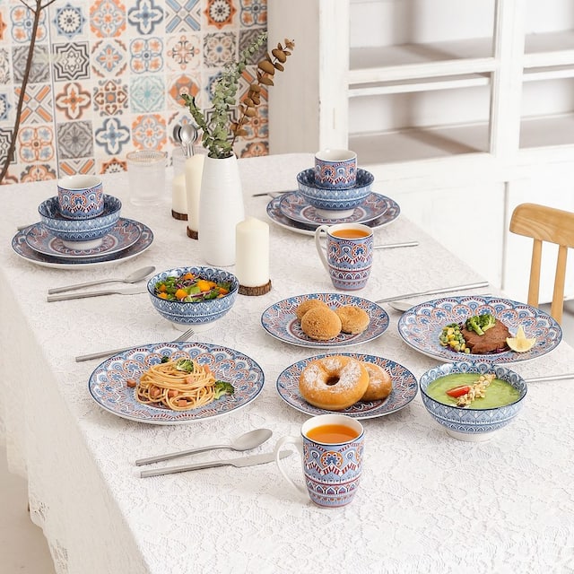 vancasso Mandala Bohemian Porcelain Dinnerware Set (Service for 4)