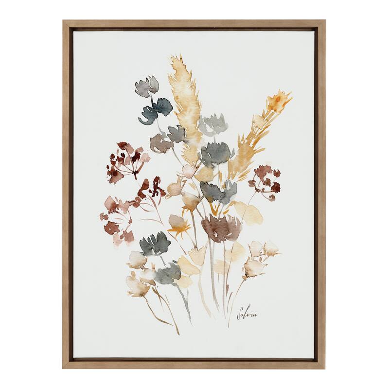 Kate and Laurel Sylvie Wild Salvia Framed Canvas by Sara Berrenson