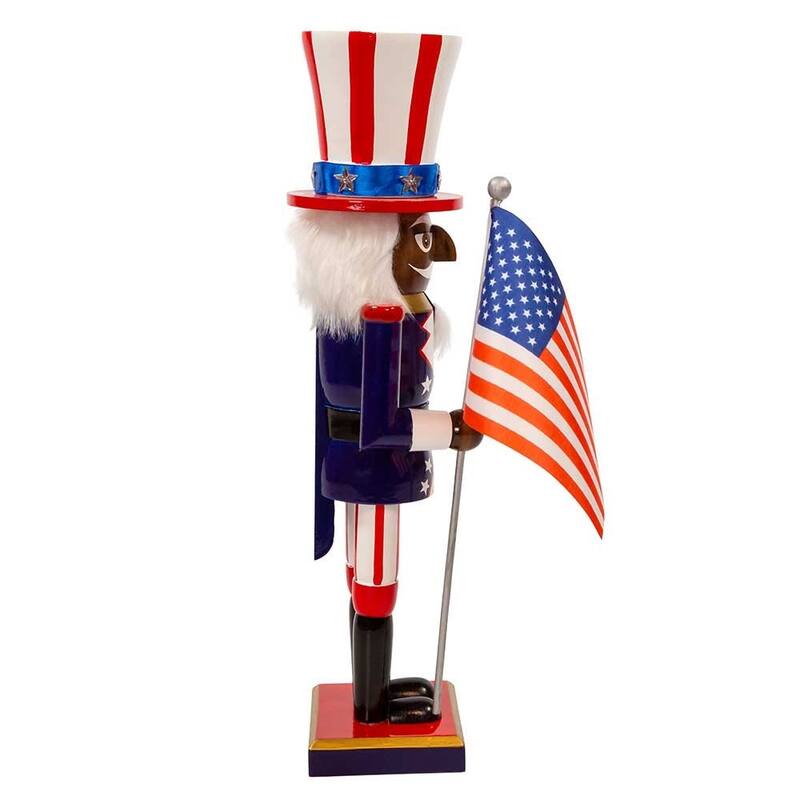 Kurt Adler 15-Inch Patriotic African American Nutcracker - Multicolored