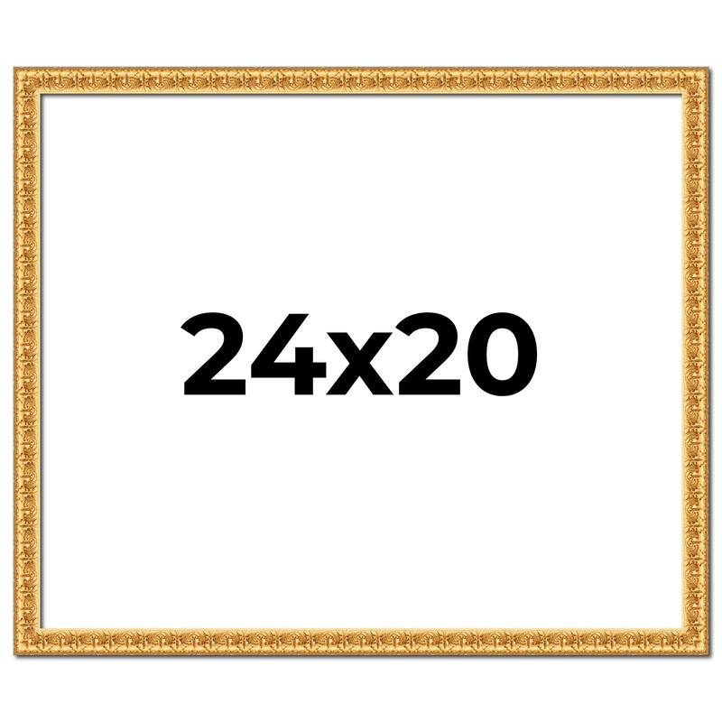 24x20 Frame Gold Real Wood Picture Frame Width 1 inches | Interior