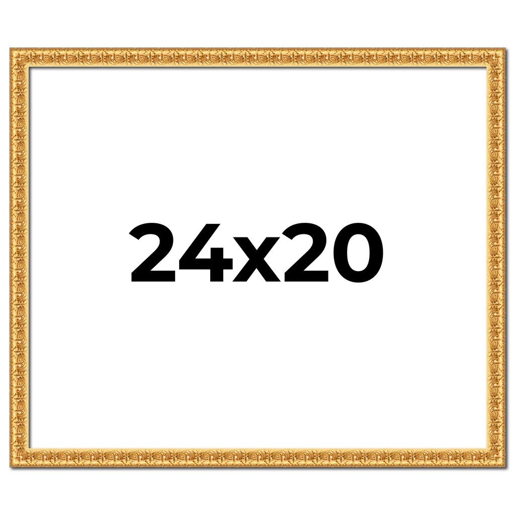 24x20 Frame Gold Real Wood Picture Frame Width 1 inches | Interior