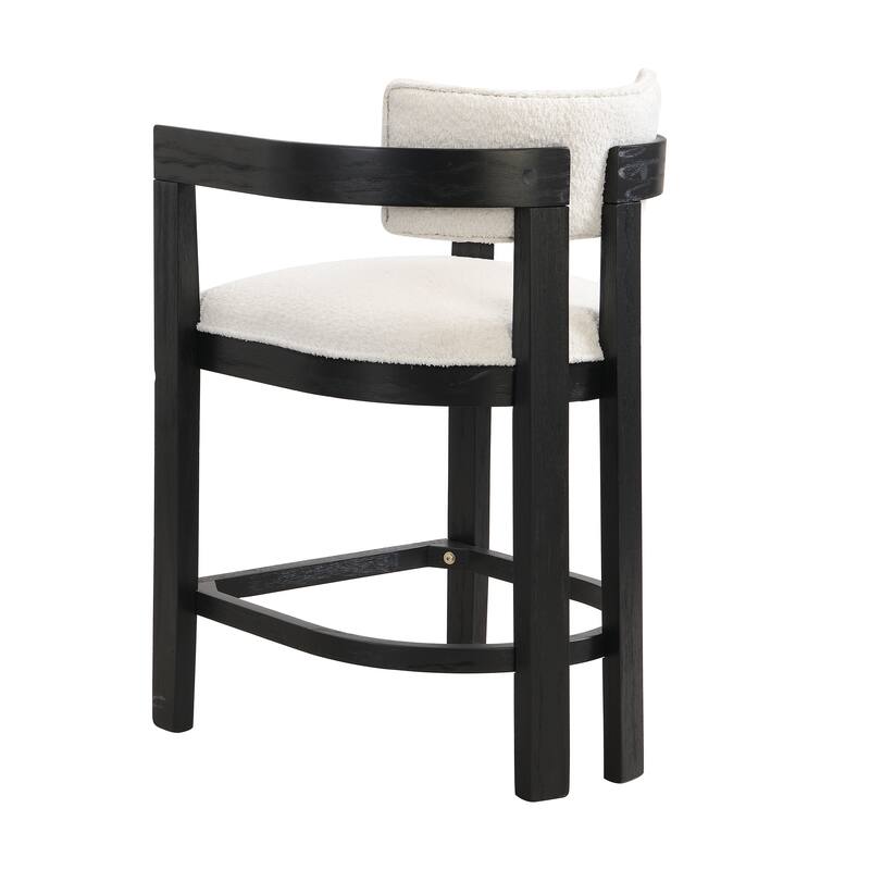 Netia 5-Piece Counter-Height Bar Set with Boucle Upholstered Chairs and Metal Table Base by Christopher Knight Home