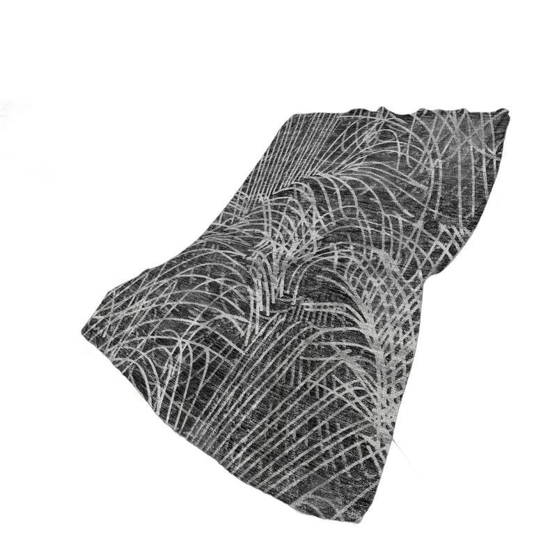 HomeRoots 50" X 70" Charcoal And Gray Abstract Polyester Woven Plush Throw Blanket