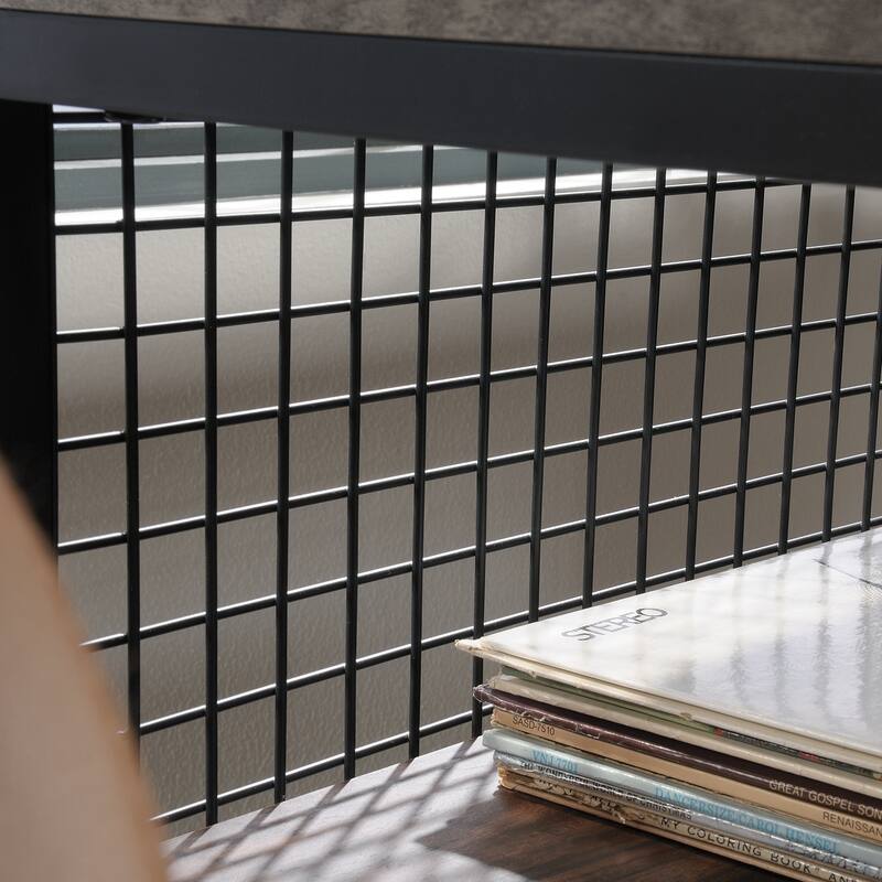 Engineered Wood Industrial Credenza For TVs up to 60", Brown - 55.35"W x 17.72"D x 23.27"H