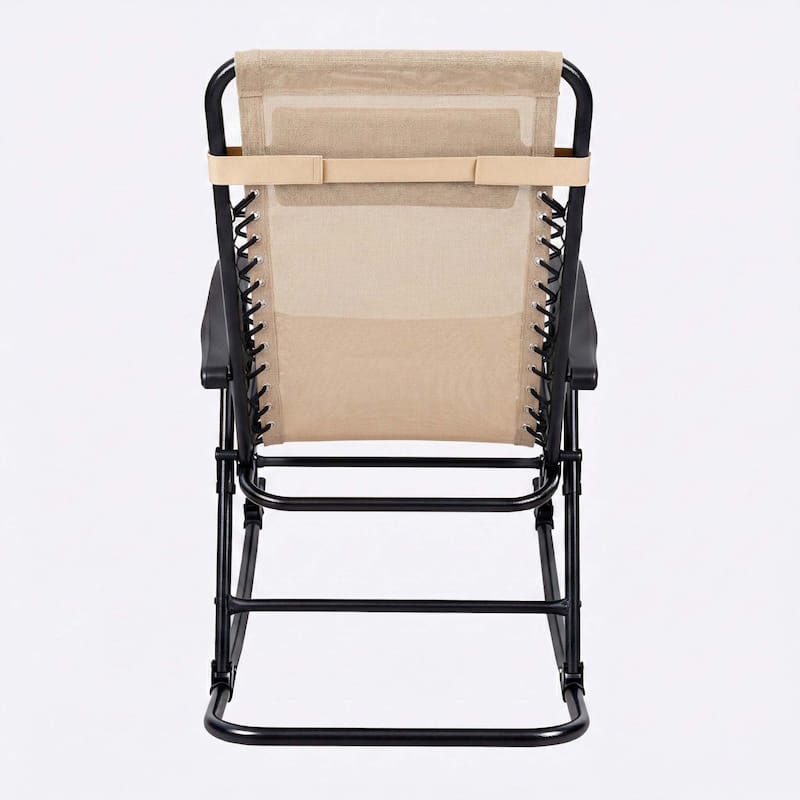 Patio Set of 2 Folding Leisure Rocking Chair Set, Durable Weather-Resistant Construction