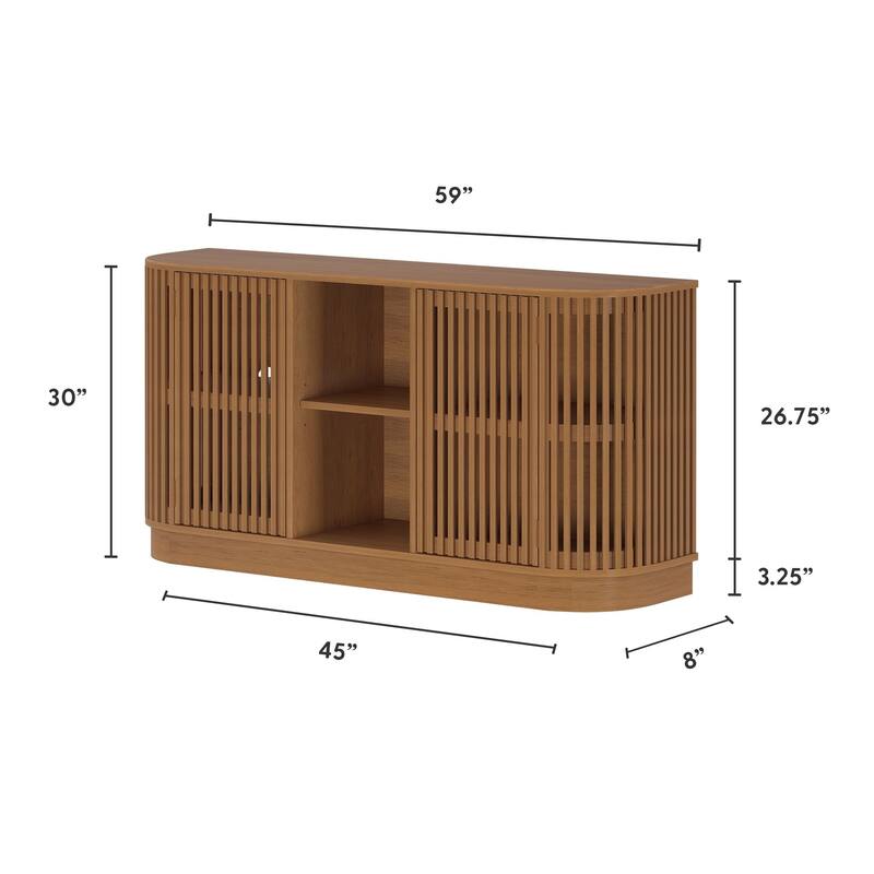 Plank and Beam Contour 2-Door Sideboard/TV Stand with Shelf