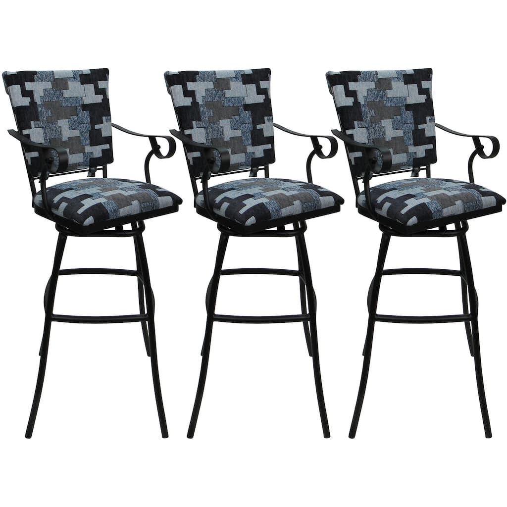 Set of 3 Outdoor Indoor Bar Stool Counter Extra Tall - Jenna PB Arms