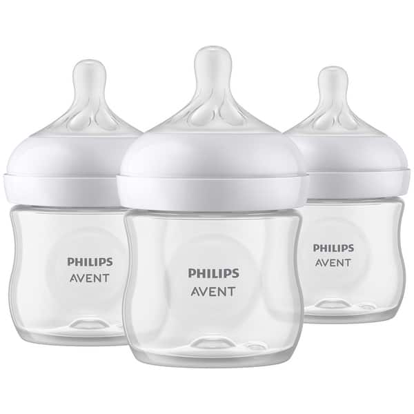 slide 2 of 8, Philips Avent Natural Baby Bottle With Natural Response Nipple, Clear, 4oz, 3pk Silicon - Clear