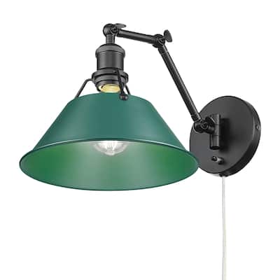 Golden Lighting 3306-A1W BLK Orwell 9" Tall Wall Sconce