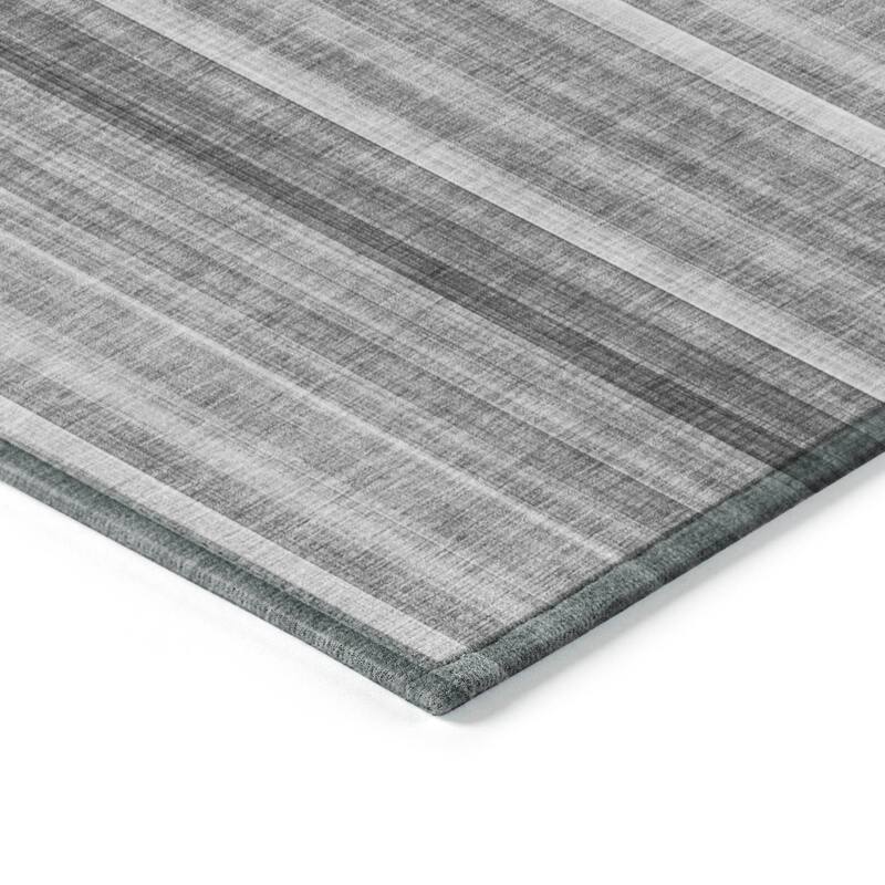 Machine Washable Indoor/ Outdoor Striped Chantille Rug