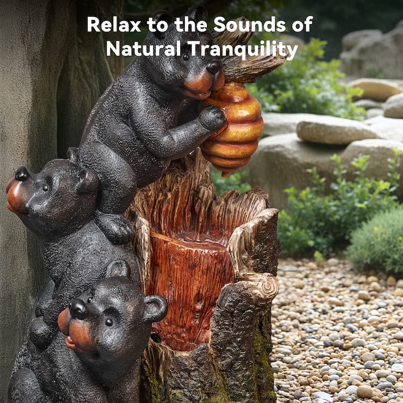 Black Bear Design Garden Decor Cascading Weather Resistant Fountain Water Fountain