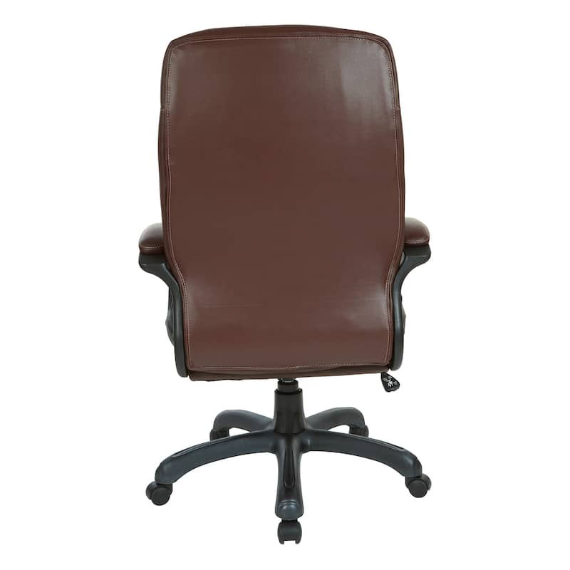 Executive Faux Leather High-Back Office Chair with Contrast Stitching