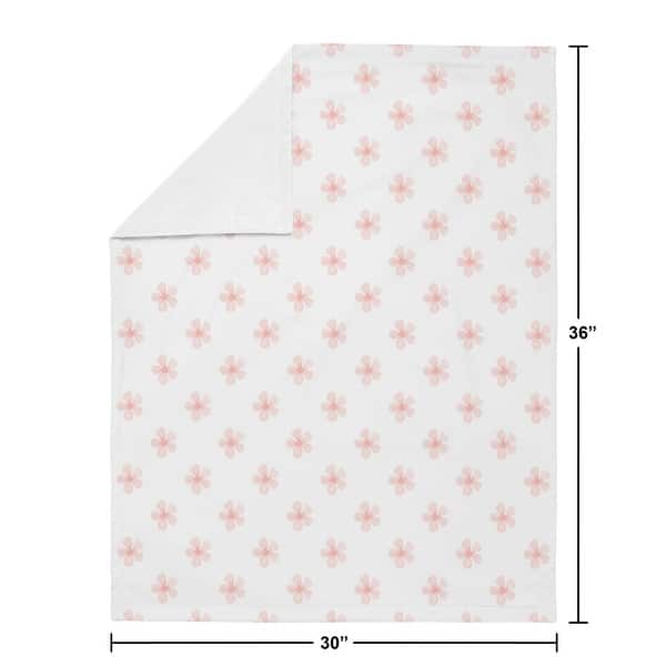 Pink Flower Blossom Girl Baby Receiving Security Swaddle Blanket - Shabby Chic Farmhouse Burgundy Watercolor Floral Collection