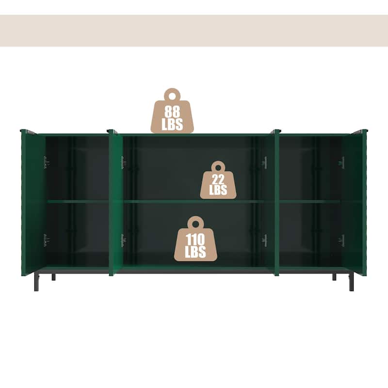 Clihome High Gloss 4-Door Storage Accent Buffets Sideboards