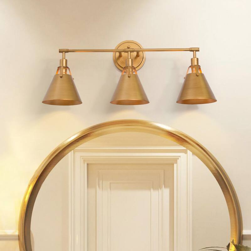 Coney Modern 4-Light Bathroom Vanity Light Cone Metal Shade Wall Sconces