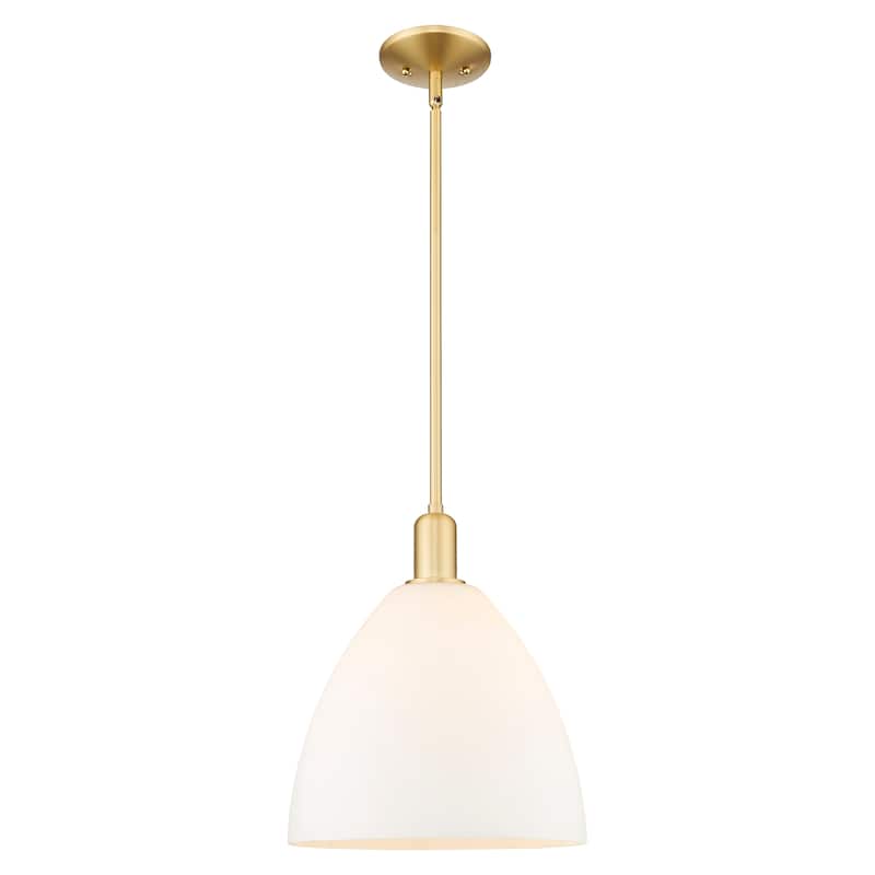 Innovations Lighting Endless Possibilities Arcadia - Bristol - 1 Light 12" Stem Hung Mini Pendant - Satin Gold/Matte White