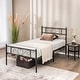 preview thumbnail 2 of 7, Twin XL Metal Bed Frame with Heart-shaped Headboard