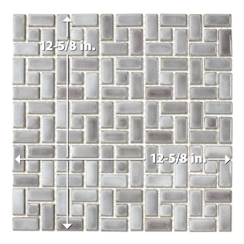 Merola Tile Hudson Spiral Grey Eye 12-5/8" x 12-5/8" Porcelain Mosaic Floor and Wall Tile