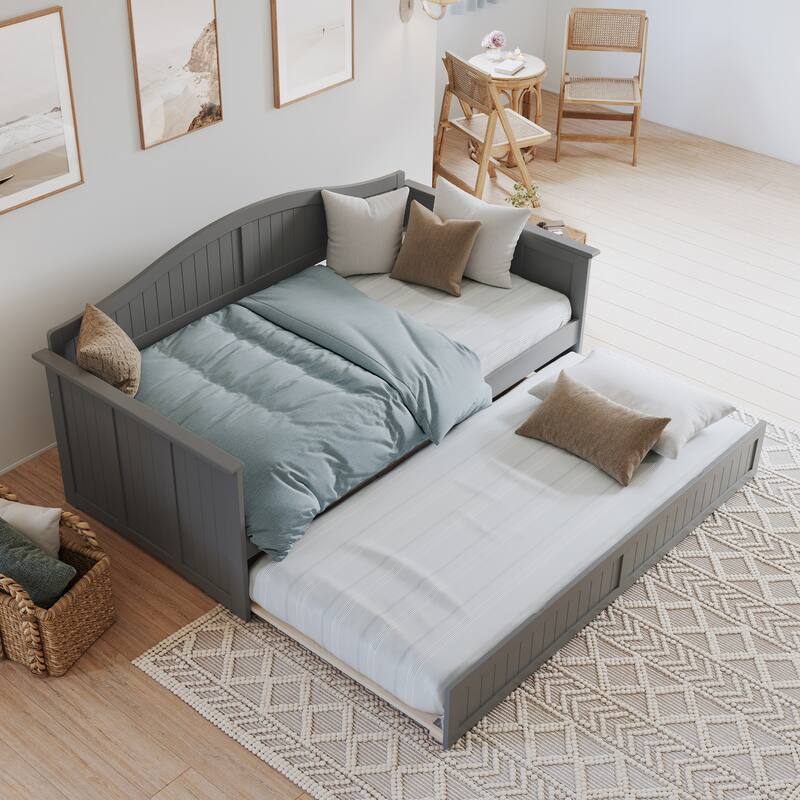 Nantucket Twin Wood Daybed with Twin Size Trundle