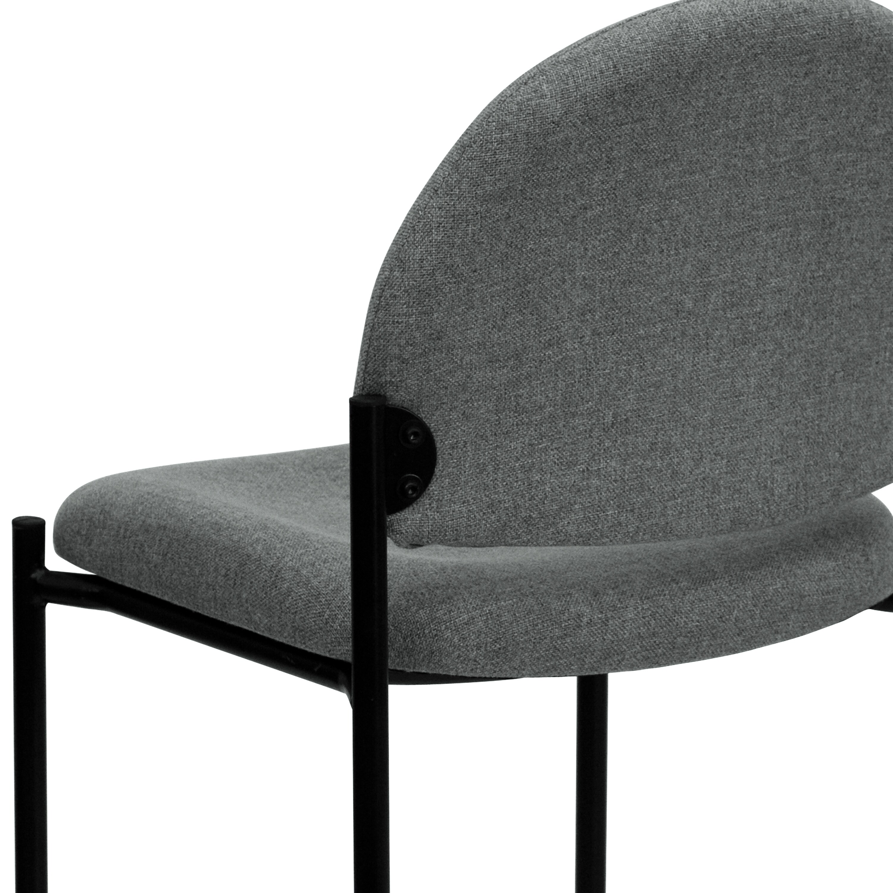 Flash Furniture Comfort Black Mesh Stackable Steel Side Chair with Arms 
