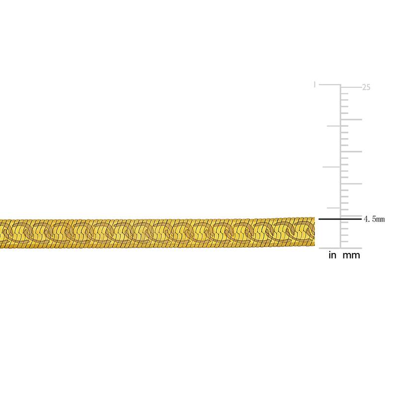 Miadora 4.5mm Fancy Herringbone Necklace in Yellow Plated Sterling Silver