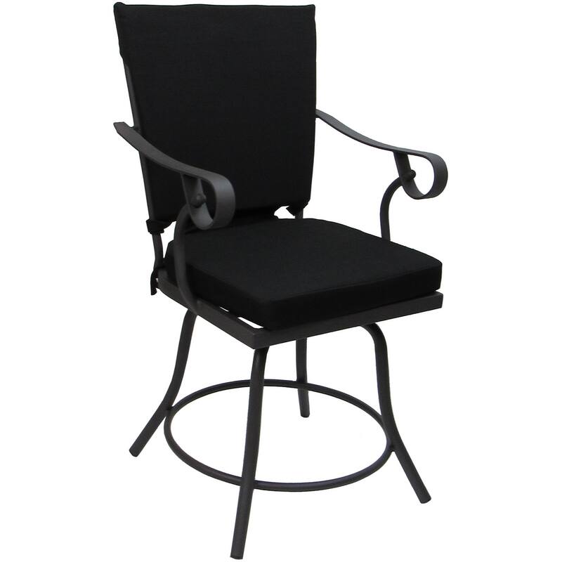 Outdoor or Indoor Patio Swivel Dining Chair - Jamey - Black - Gray
