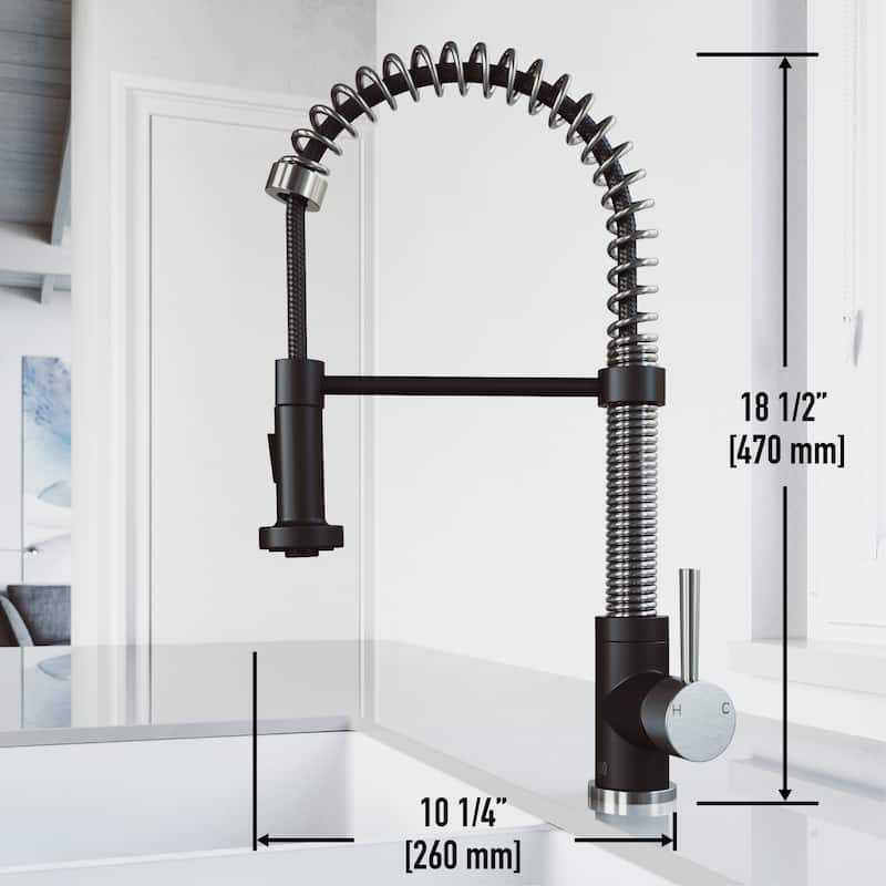 VIGO Edison 19" H Single Handle Pull-Down Sprayer Kitchen Faucet