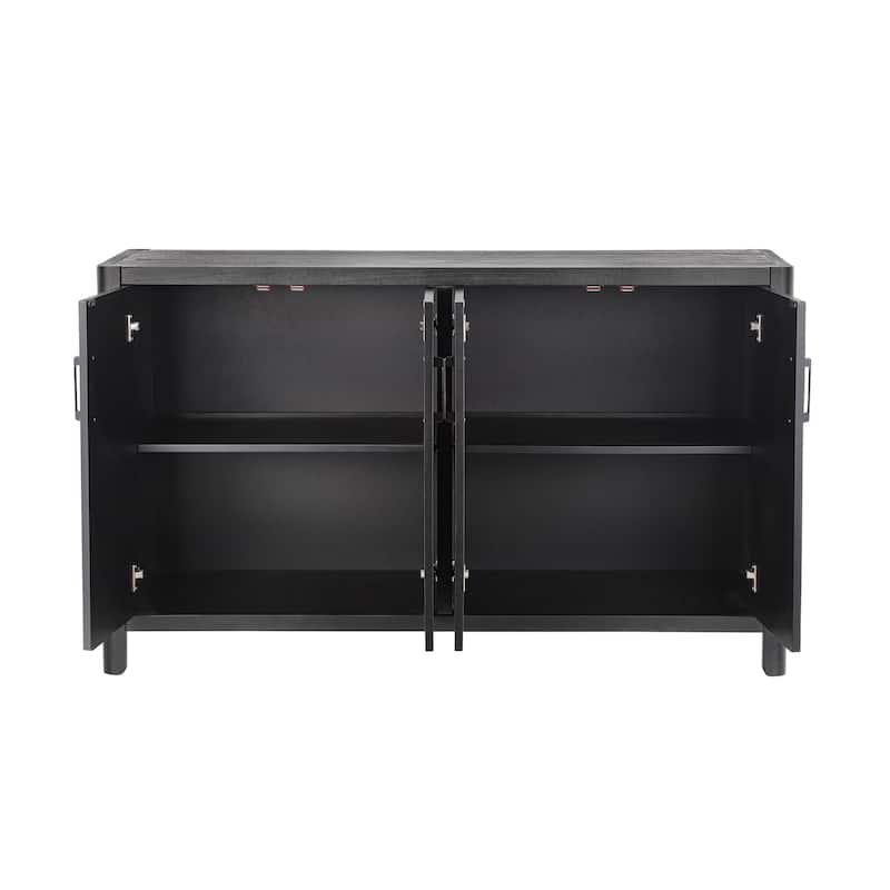 Freestanding Sideboard Buffet Cabinet, Farmhouse Storage Cabinet with 4 Doors and Shelves for Kitchen or Living Room
