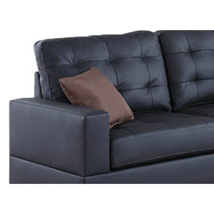 Gracious 2 Pieces Sofa Set With Pillows In Black