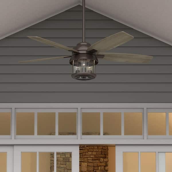 slide 2 of 28, Hunter 52" Coral Bay Outdoor Ceiling Fan with Light Weathered Copper