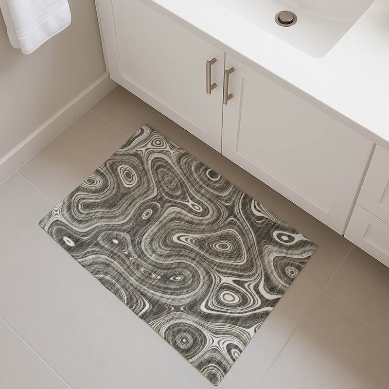 Premium Washable Super Soft Contemporary Alfa Mayfield Rug - Gray - 1'8" x 2'6"