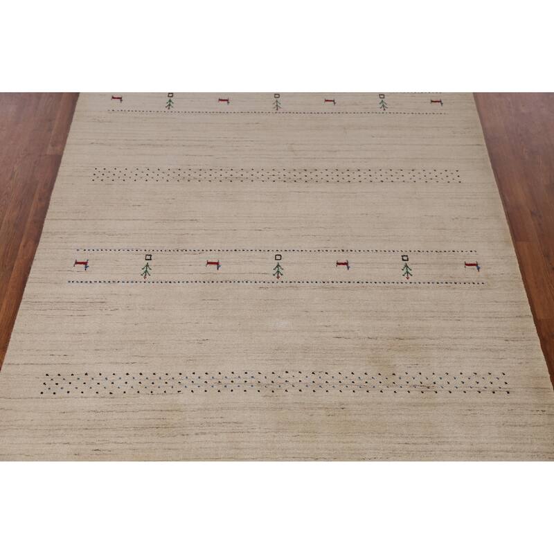 Gabbeh Indian Area Rug Handmade Contemporary Wool Carpet - 5'6" x 7'10"