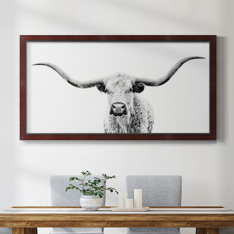 Longhorn Gaze Premium Framed Canvas- Ready to Hang