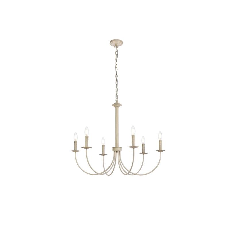 6-Light Pendant Light - Retro Renaissance Brielle Chandelier - Kitchen Island Dining Room Foyer Lighting - 25.8