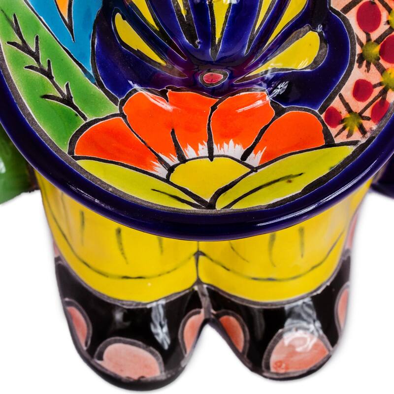 Novica Handmade Sombrero Slumber Ceramic Figurine