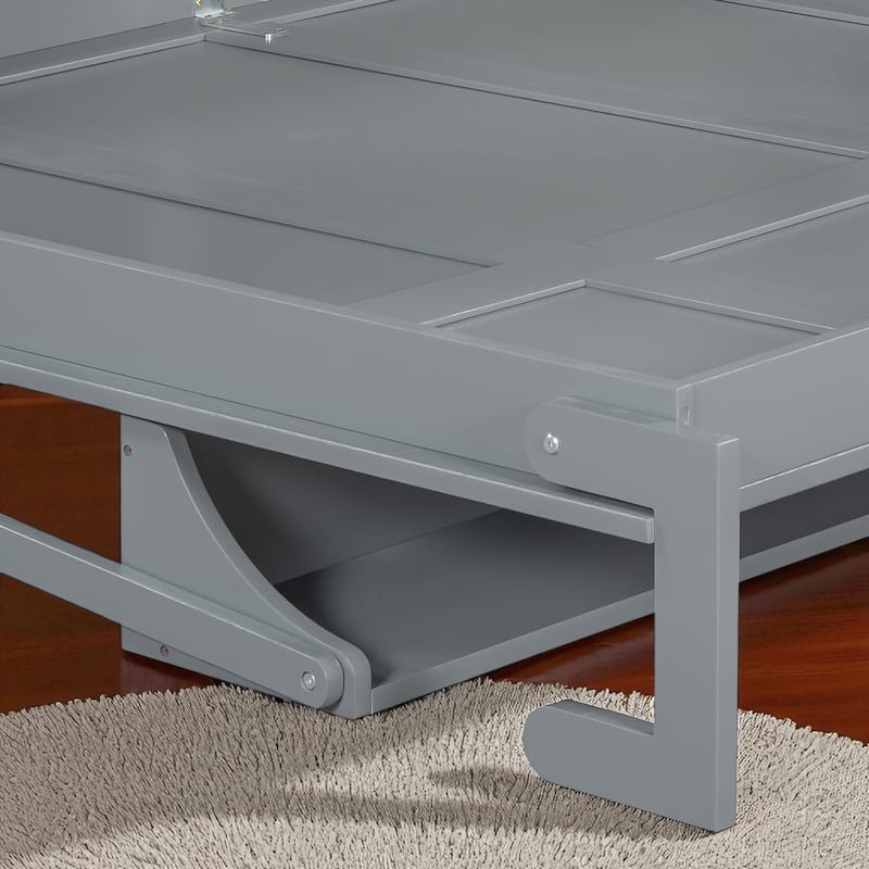 Full/Queen Murphy Wall Bed with Desk, Hydraulic Lift, 600 lb Capacity, 10 in Mattress, Space-Saving Home Office