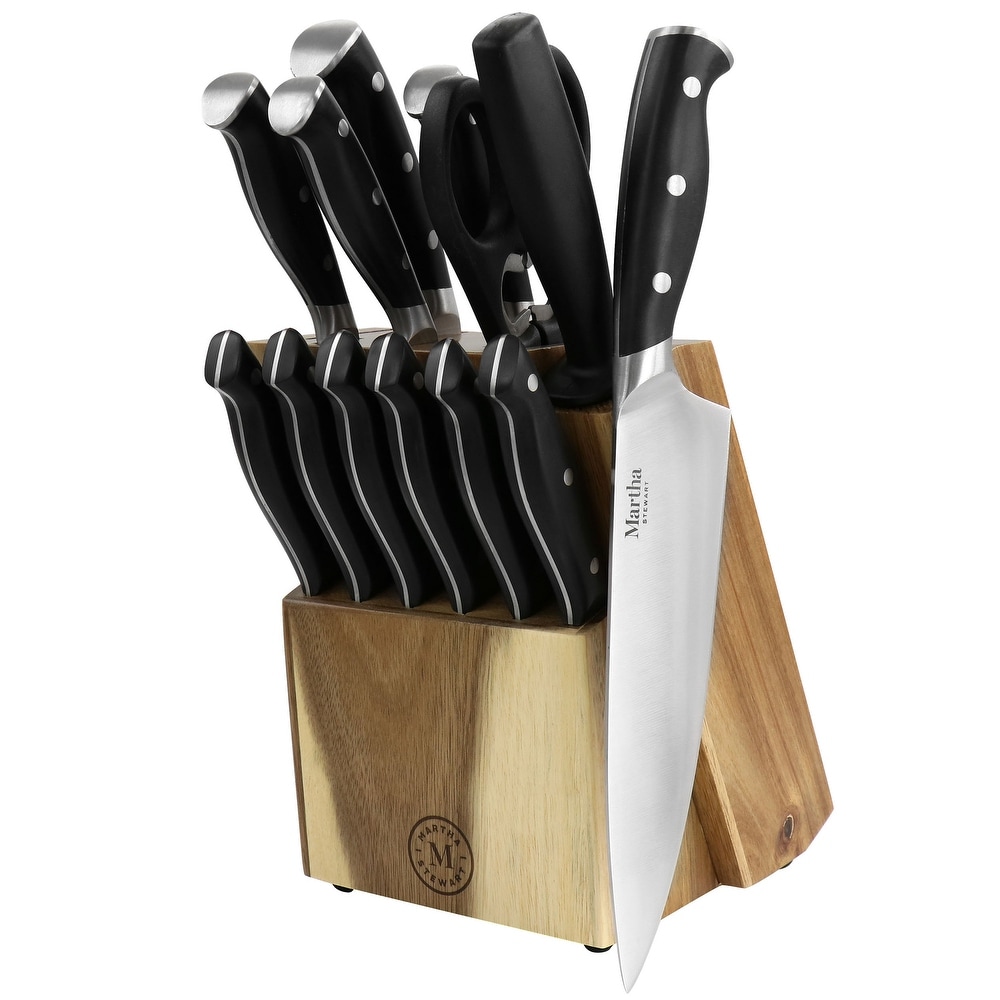 Martha Stewart Knife Block Sets Red - Red Forged Eight-Piece Cutlery Set -  Yahoo Shopping