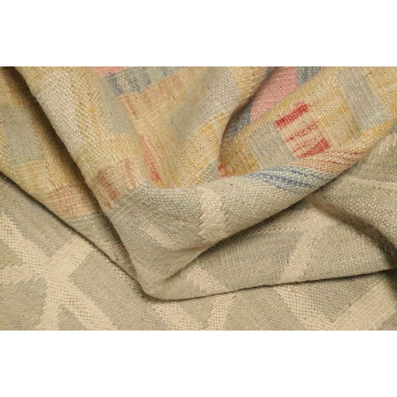Hand Woven Oriental 100% Wool Carpet Southwestern Tribal Multi-Colored Kilim Area Rug - 4' 11'' X 3' 1''